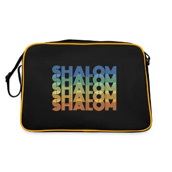 Retro Vintage Shalom Jüdische Weihnachtsgeschenke - Retro Tasche - Schwarz/Gold - Hinten