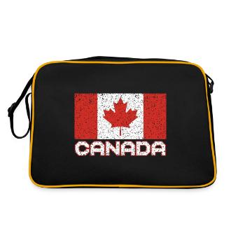 Drapeau du Canada Feuille d’érable Cadeau canadien Canada - Sac Retro - noir/or - Dos