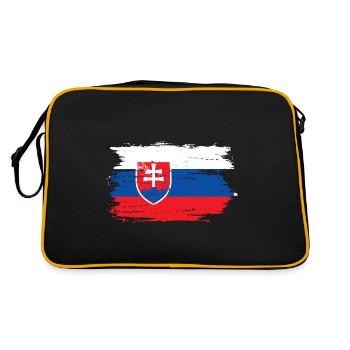Slowakei Flagge für stolze Deutsch-Slowaken - Retro Tasche - Schwarz/Gold - Hinten