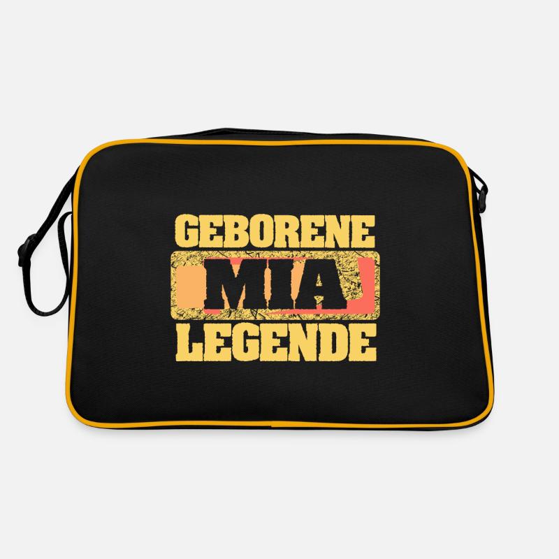 Mia - Retro Tasche - Schwarz/Gold