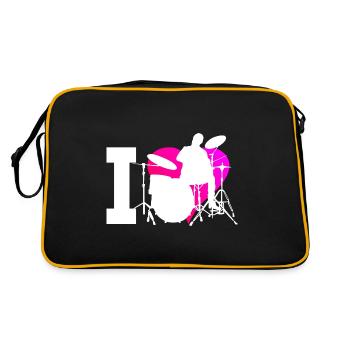 Drums Drummer Drum Kit Men's DrumMing - Retro Bag - black/gold - Back
