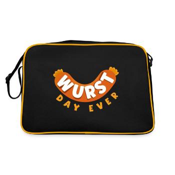 German Germany German Flag Wurst Day Ever Pun - Retro Tasche - Schwarz/Gold - Hinten