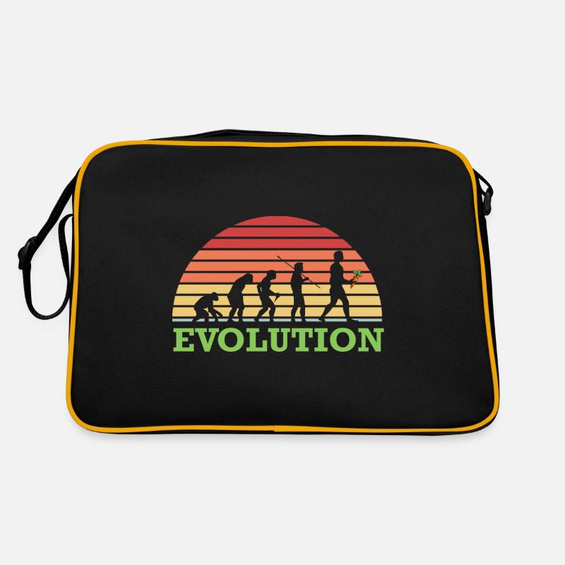 Vegan Evolution Veganer Vegetarier Tierschutz Bio Retro Tasche