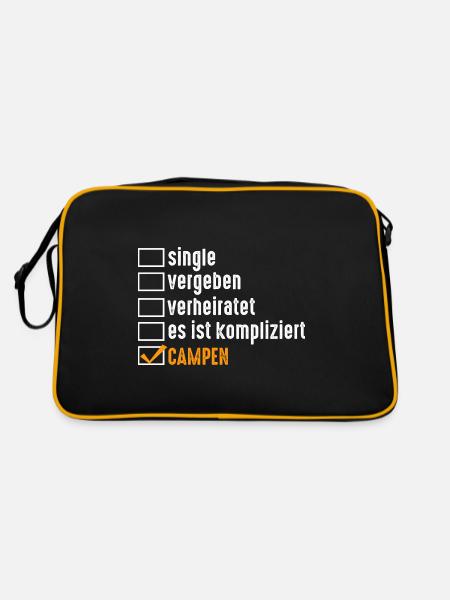Wohnmobil Wohnwagen Caravan Camping Camper - Retro Tasche - Schwarz/Gold
