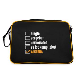 Mathematik Mathe Rechnen Algebra - Retro Tasche - Schwarz/Gold - Hinten