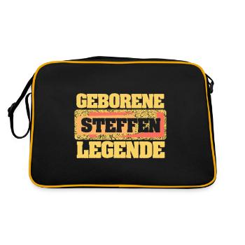 Steffen - Retro Tasche - Schwarz/Gold - Hinten