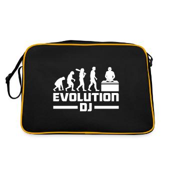 Evolution of man DJ Techno Vinyl Retro Vintage - Retro Bag - black/gold - Back