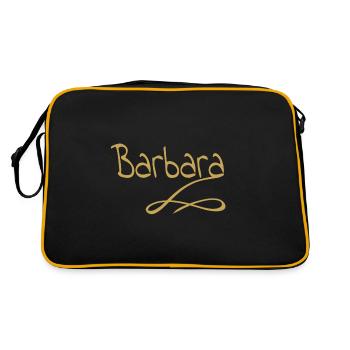 Vorname barbara - Retro Tasche - Schwarz/Gold - Hinten