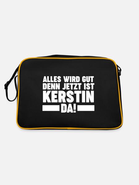 Kerstin - Retro Tasche - Schwarz/Gold - Hinten