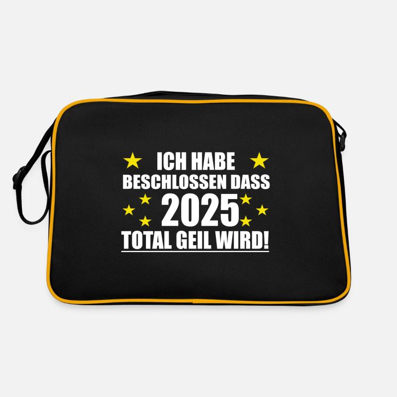 Frohes Neues Jahr 2025 wird geil Retro Tasche