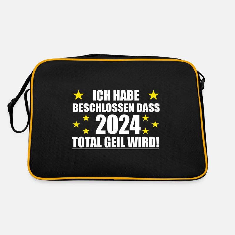 Frohes Neues Jahr 2024 wird geil Retro Tasche