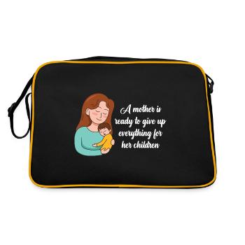 Liebevolle Gestaltung zum Muttertag - Retro Tasche - Schwarz/Gold - Hinten