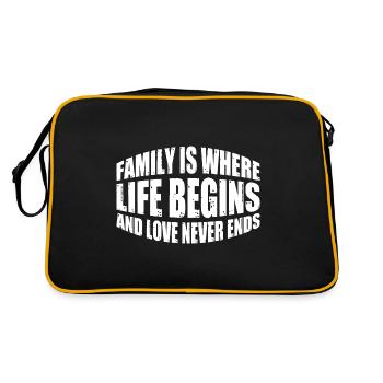 Family Is Where Life Begins And Love Never Ends 4 - Retro Tasche - Schwarz/Gold - Hinten