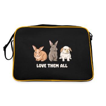 Cute rabbit design for bunny owners - Retro Bag - black/gold - Back