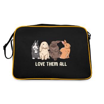 Cute rabbit design for bunny owners - Retro Bag - black/gold - Back