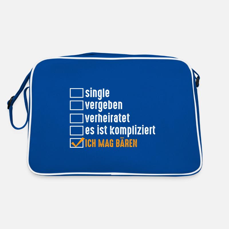 Beziehungsstatus Braunbär Bär Retro Tasche