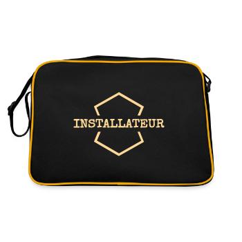 Installateur als Arbeit - Retro Tasche - Schwarz/Gold - Hinten