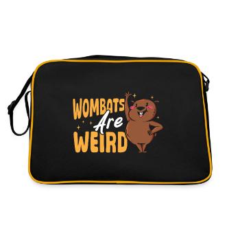 Wombats sind komische Wombat-Merch - Retro Tasche - Schwarz/Gold - Hinten