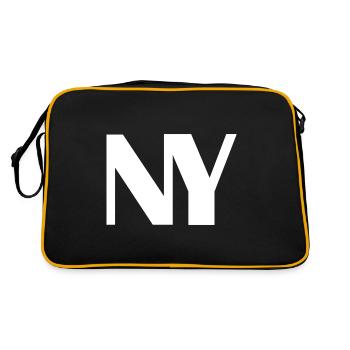 New York Amerika Reise USA Trend Geschenkidee - Retro Tasche - Schwarz/Gold - Hinten