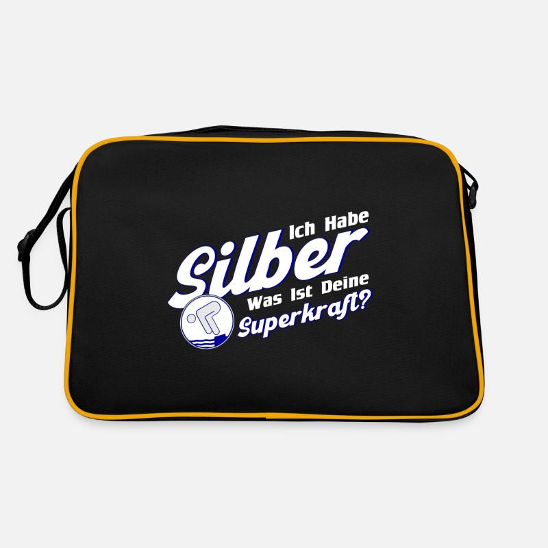 Schwimmer Schwimmprüfung Silber Geschenk Retro Tasche