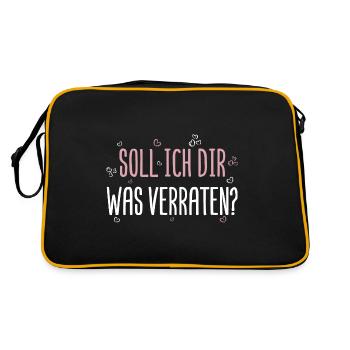 Soll ich dir was verraten? Große Schwester - Retro Tasche - Schwarz/Gold - Hinten