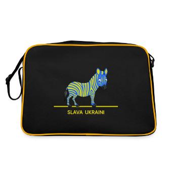 free ukraine slava ukraini stand with ukraine kiew - Retro Tasche - Schwarz/Gold - Hinten