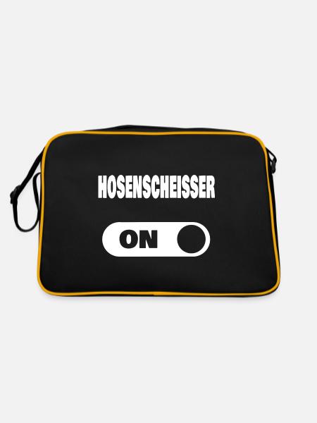 On hosenscheisser - Retro Tasche - Schwarz/Gold - Hinten