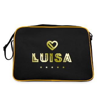Luisa Herz - Retro Tasche - Schwarz/Gold - Hinten