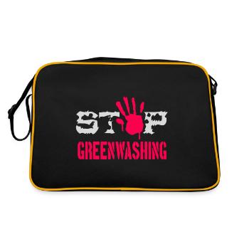 Stop Greenwashing - Retro Bag - black/gold - Back