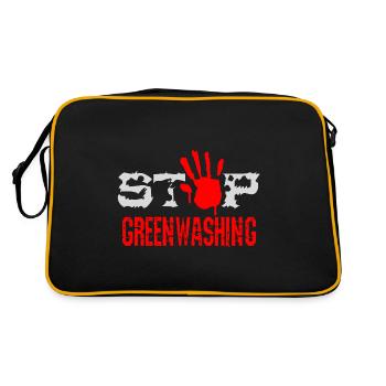Stop Greenwashing - Retro Bag - black/gold - Back