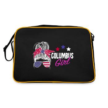 Columbus Ohio - Retro Tasche - Schwarz/Gold - Hinten