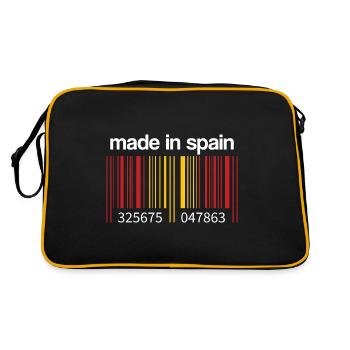 Spain Flag Barcode Made in Spain Spain - Retro Bag - black/gold - Back