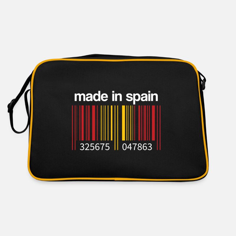 Spanien Flagge Barcode Made in Spain Spanier Retro Tasche