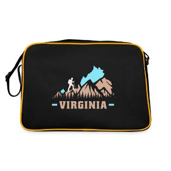 Wandern in Virginia Design für stolze Virginier - Retro Tasche - Schwarz/Gold - Hinten