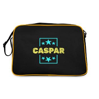 Prénom Anniversaire Caspar - Sac Retro - noir/or - Dos