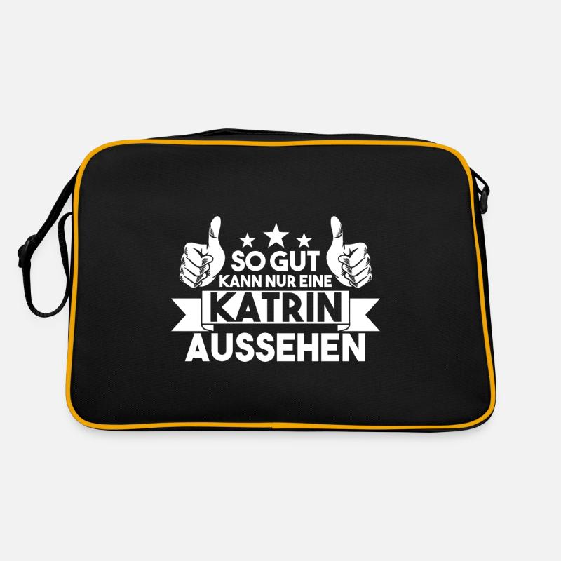 Katrin - Retro Tasche - Schwarz/Gold