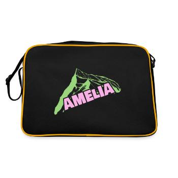 Escalade de bloc Alpinisme Prénom Amelia - Sac Retro - noir/or - Dos