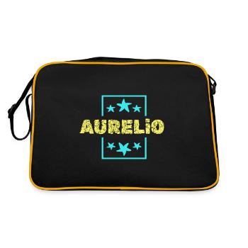Vorname Aurelio - Retro Tasche - Schwarz/Gold - Hinten