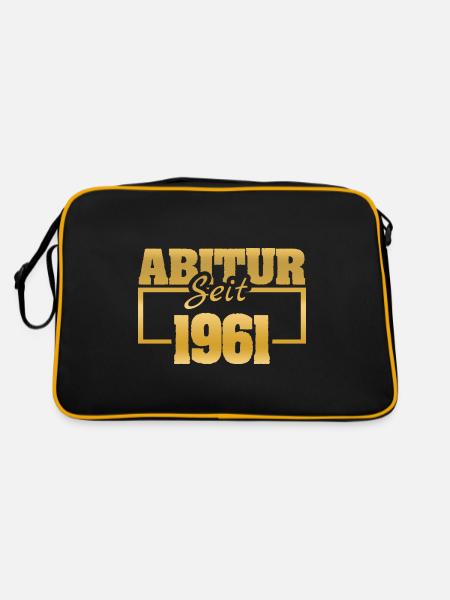 Abiturient 1961 - Retro Tasche - Schwarz/Gold - Hinten