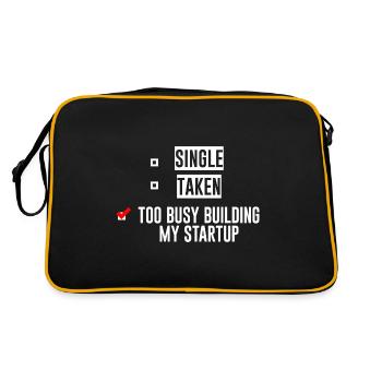 Single Taken Too Busy Building My Startup 4 - Retro Bag - black/gold - Back