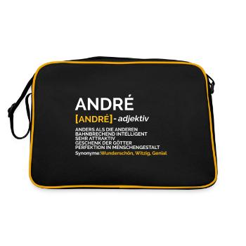 André - Retro Tasche - Schwarz/Gold - Hinten