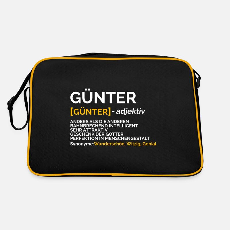 Günter - Retro Tasche - Schwarz/Gold