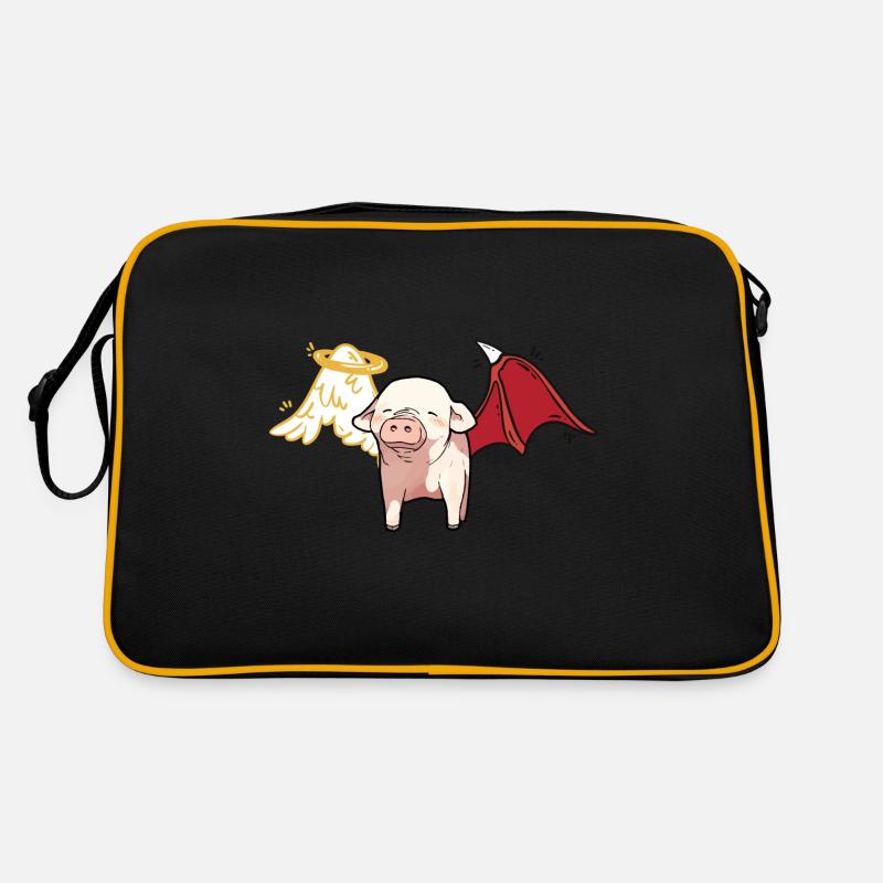 Céleste Satanique Cochon Ange Diable Sac Retro