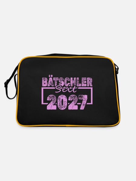 Lustig 2027 - Retro Tasche - Schwarz/Gold - Hinten