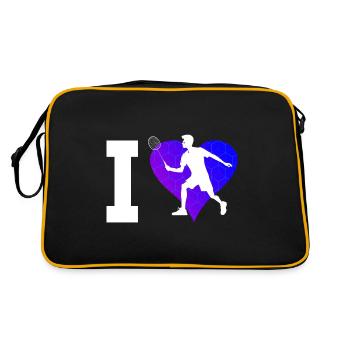 Badminton players women men squash - Retro Bag - black/gold - Back
