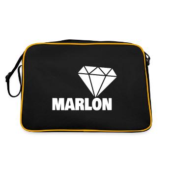 Gift for Marlon - Retro Bag - black/gold - Back