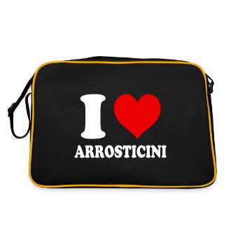 I Love Arrosticini Funny Witty Heart - Retro Bag - black/gold - Back