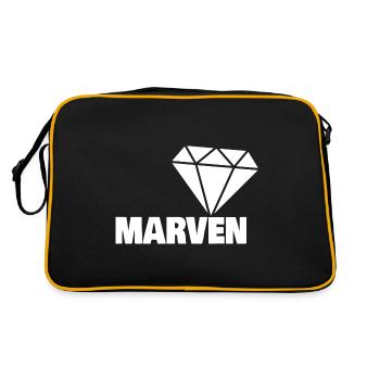 Marven als Edel - Retro Tasche - Schwarz/Gold - Hinten