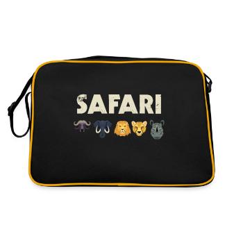 Safari Africa Wildlife Big Five Gift - Retro Bag - black/gold - Back