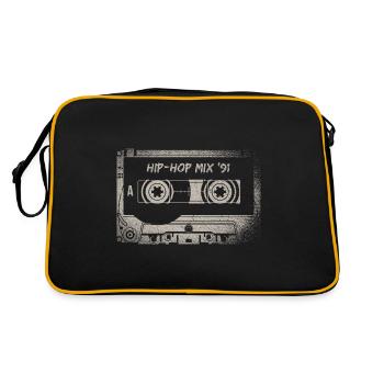 Vintage Alt Hip Hip Mixtape 91 Musik Liebe - Retro Tasche - Schwarz/Gold - Hinten